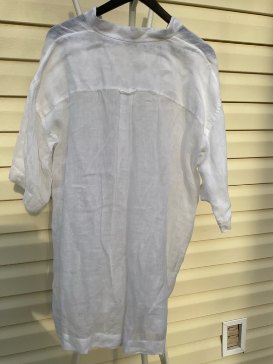 Eileen Fisher White Petite organic Linen Top Lightweight Tunic 25”by 31” - Picture 5 of 6